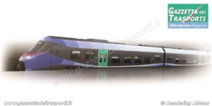 Rendering dei nuovi treni regionali che Alstom realizzerà per Trenitalia - Disegno Alstom/Design & Styling
