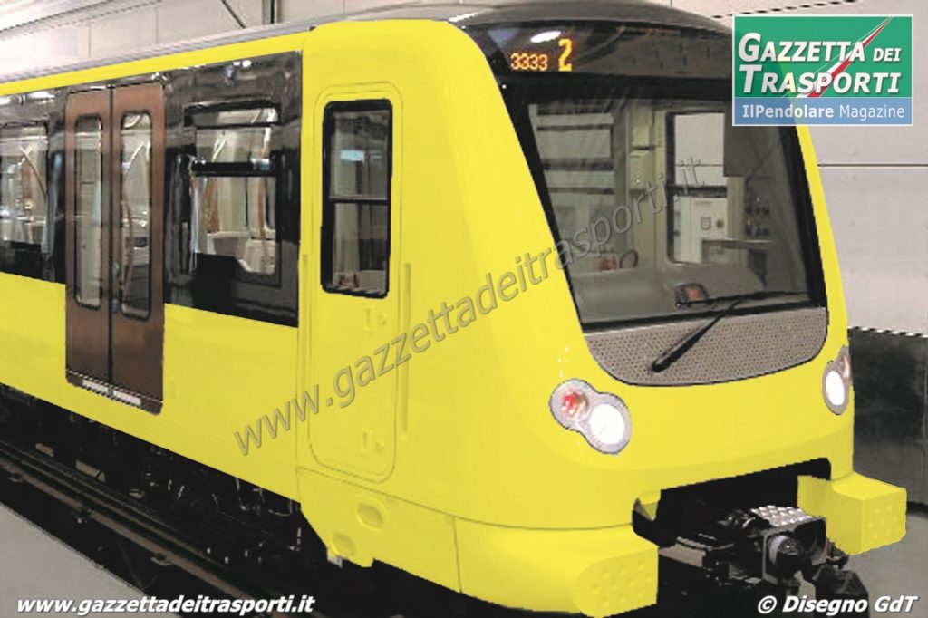 Render dei possibili nuovi treni CAF per la linea 1 della metropolitana di Napoli